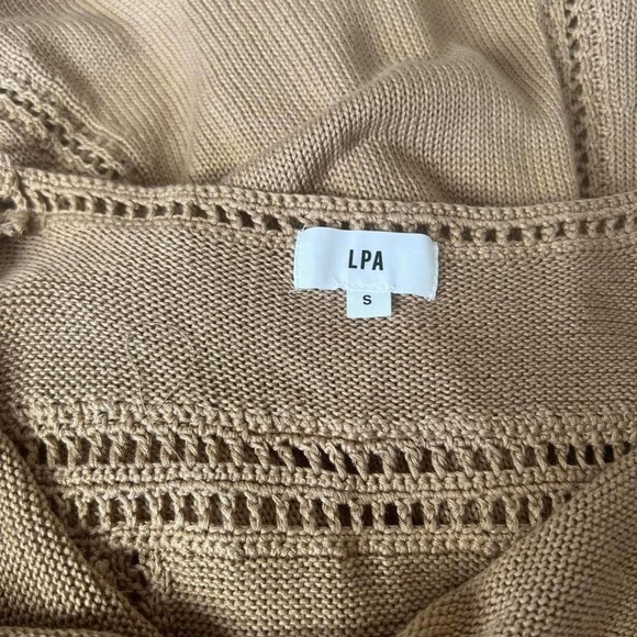 LPA Knit Dress Crotched Midi Semi Sheer Tan‎ Nude Size S - Picture 8 of 13